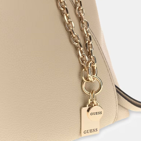 Guess Devon Faux Leather Baguette Bag LTA Latte