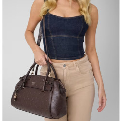 Guess Diana Sac Porté Main Avec Logos CYO Marron porté epaule