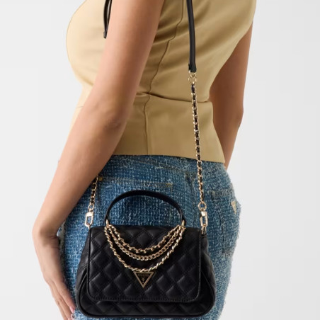 Guess Giully II Small Quilted Black Handbag