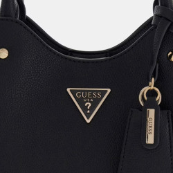 Guess Meridian II Black Shoulder Bag Faux Leather Clo Coal Logo