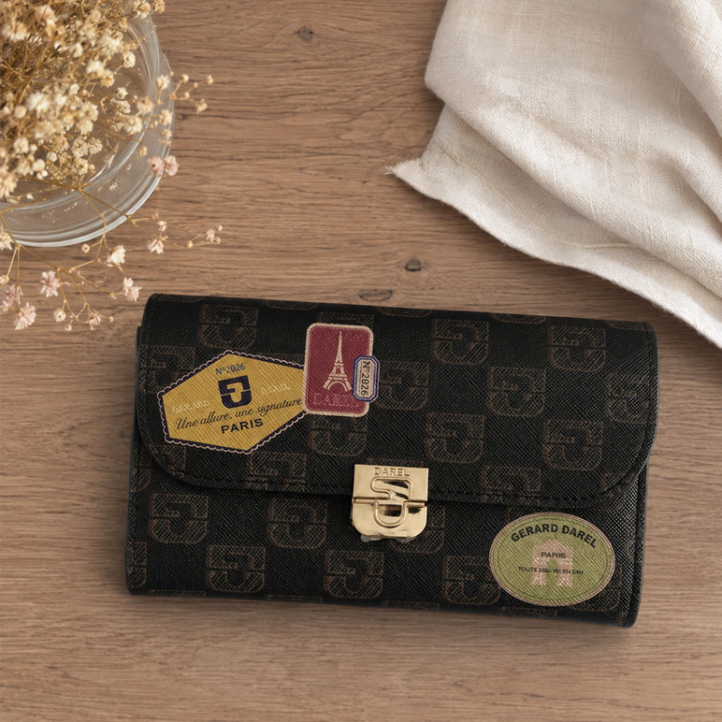 Gérard Darel Wallet Woven Canvas Wallet with Multicolor Details