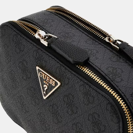 Guess Noelle II Crossbody Faux Leather Bag 2 Compartments Clo Coal ...