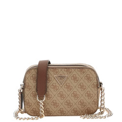 Guess Noelle II Crossbody Faux Leather Bag 2 Compartments Latte Lgw
