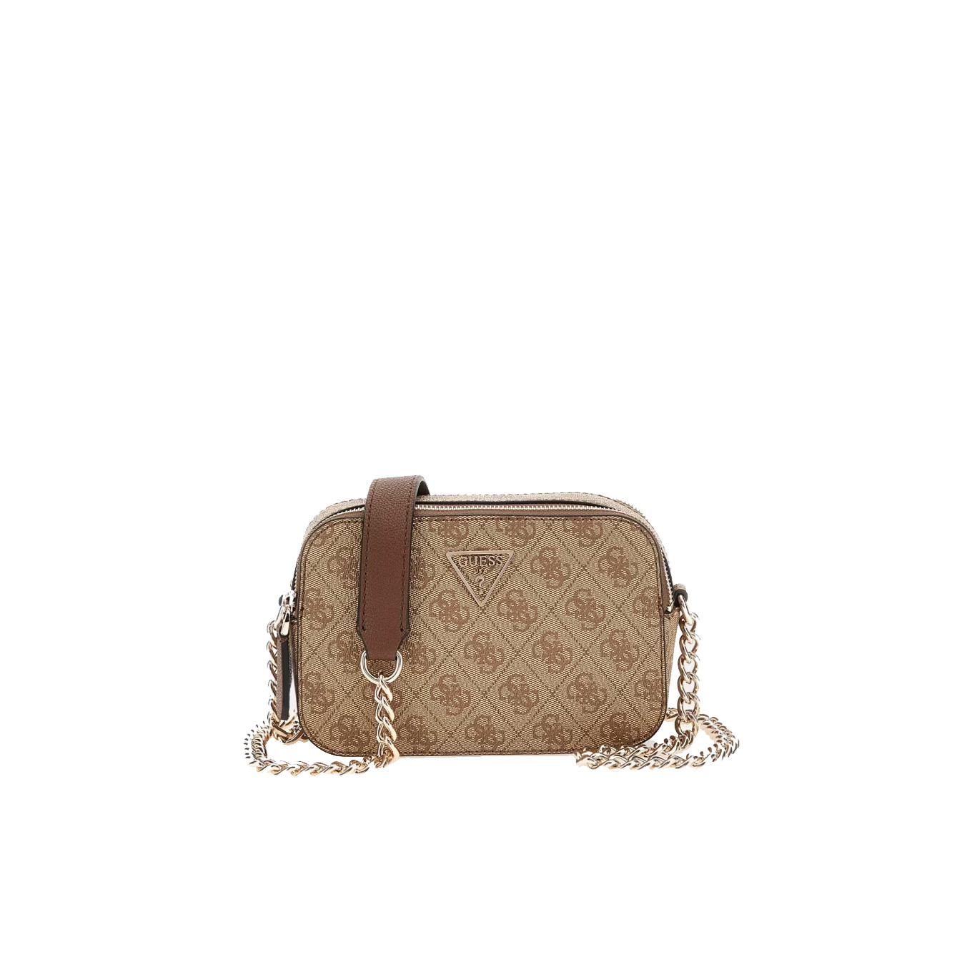 Guess Noelle II Crossbody Faux Leather Bag 2 Compartments Latte Lgw