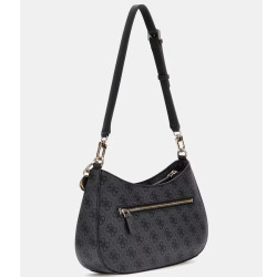 Guess Noelle II Shoulder Bag Leather Effect Clo Coal Logo