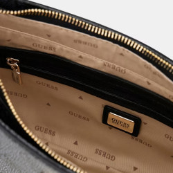 Guess Noelle II Sac Porté Epaule Effet Cuir Clo Black ouvert