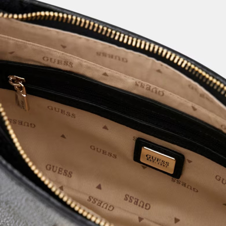 Guess Noelle II Shoulder Bag Leather Effect Clo Coal Logo