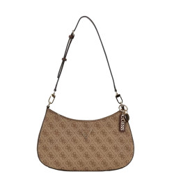 Guess Noelle II Shoulder Bag Leather Effect Lgw Latte