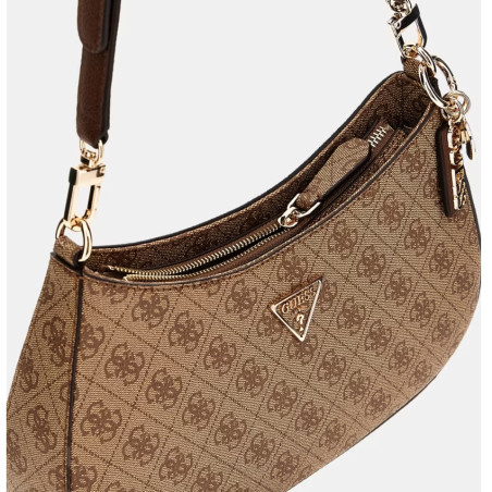 Guess Noelle II Shoulder Bag Leather Effect Lgw Latte