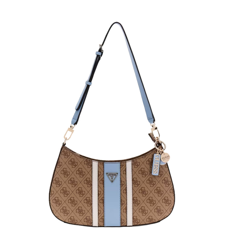 Guess Noelle II Shoulder Bag Leather Effect with LLU Details Brown