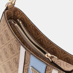 Guess Noelle II Shoulder Bag Leather Effect with LLU Details Brown