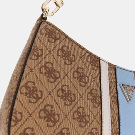 Guess Noelle II Shoulder Bag Leather Effect with LLU Details Brown