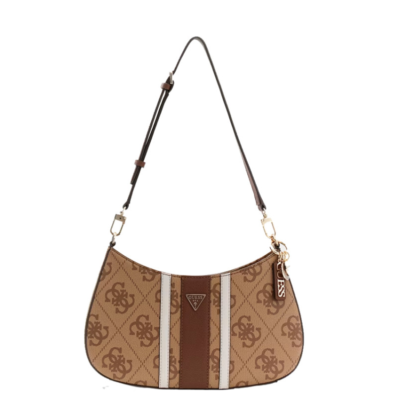 Guess Noelle II Sac Porté Epaule Effet Cuir Avec Détails Lgw Latte