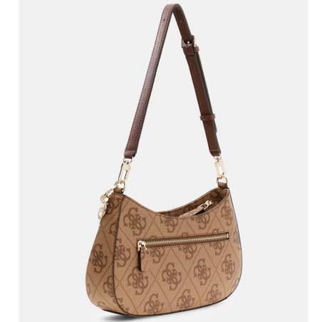 Guess Noelle II Shoulder Bag Leather Effect with Details Lgw Latte