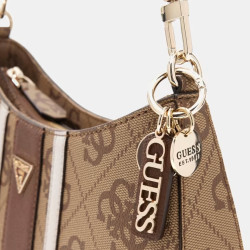 Guess Noelle II Shoulder Bag Leather Effect with Details Lgw Latte