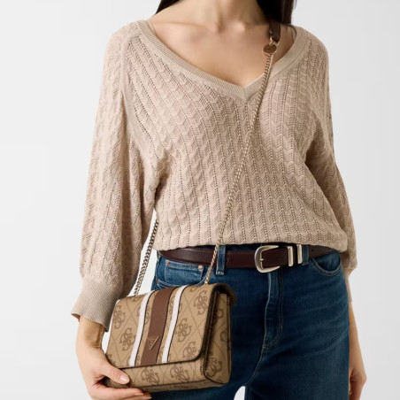 Guess Noelle II Shoulder Bag in Chain Faux Leather with Details Lgw...