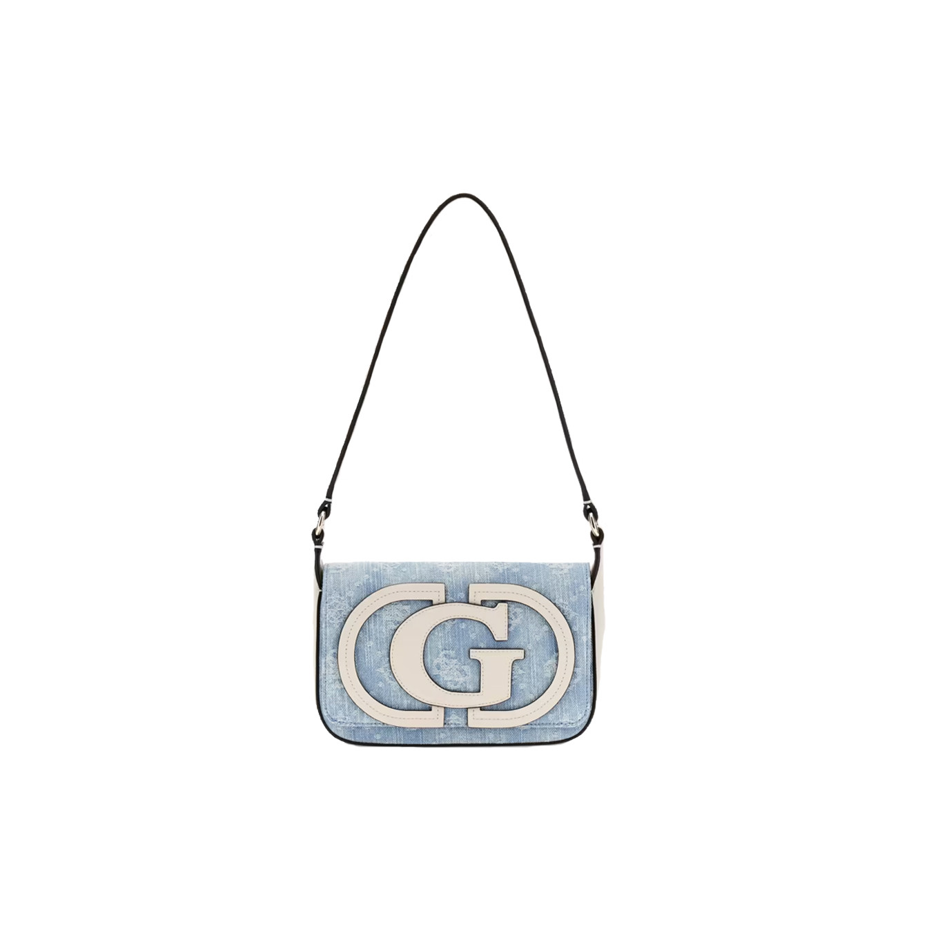Guess Ruby Sac Porté Travers 100% Coton Dlp Bleu Clair