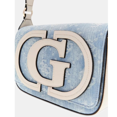 Guess Ruby Crossbody Bag 100% Cotton Dlp Light Blue