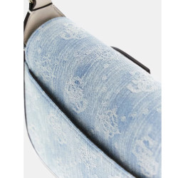 Guess Ruby Sac Porté Travers 100% Coton Dlp Bleu Clair dos