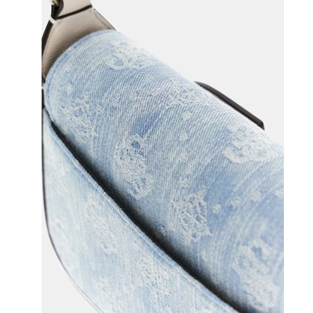 Guess Ruby Sac Porté Travers 100% Coton Dlp Bleu Clair dos