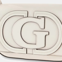 Guess Ruby Crossbody Bag in Faux Leather Off White