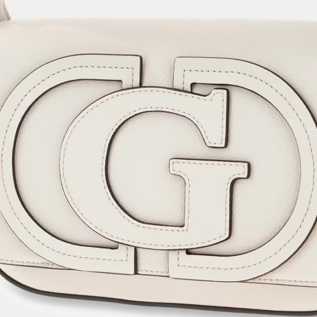 Guess Ruby Sac Porté Travers En Simili Cuir Off White  près