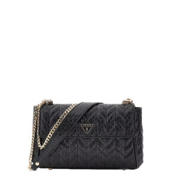 Guess Stacey Crossbody Bag in Faux Leather with Chain Strap Black