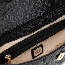 Guess Stacey Crossbody Bag in Faux Leather with Chain Strap Black