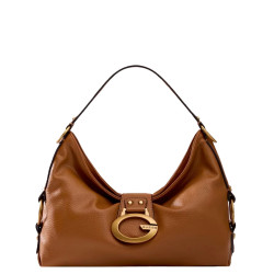 Guess Camden Medium Shoulder Bag Cognac Faux Leather