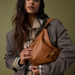 Guess Camden Medium Shoulder Bag Cognac Faux Leather