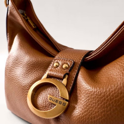 Guess Camden Medium Shoulder Bag Cognac Faux Leather