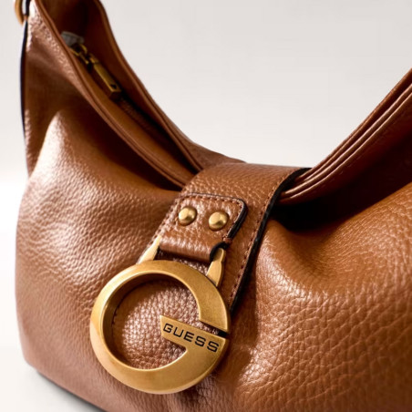 Guess Camden Medium Shoulder Bag Cognac Faux Leather