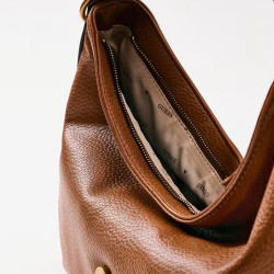 Guess Camden Medium Shoulder Bag Cognac Faux Leather