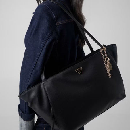 Guess Devon Shopping Bag PU Leather Black