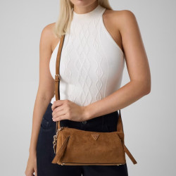 Guess Devon Crossbody Bag Soft Cognac Material