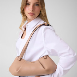 Guess Amorette Hobo Satchel Bag with Removable Strap Beige