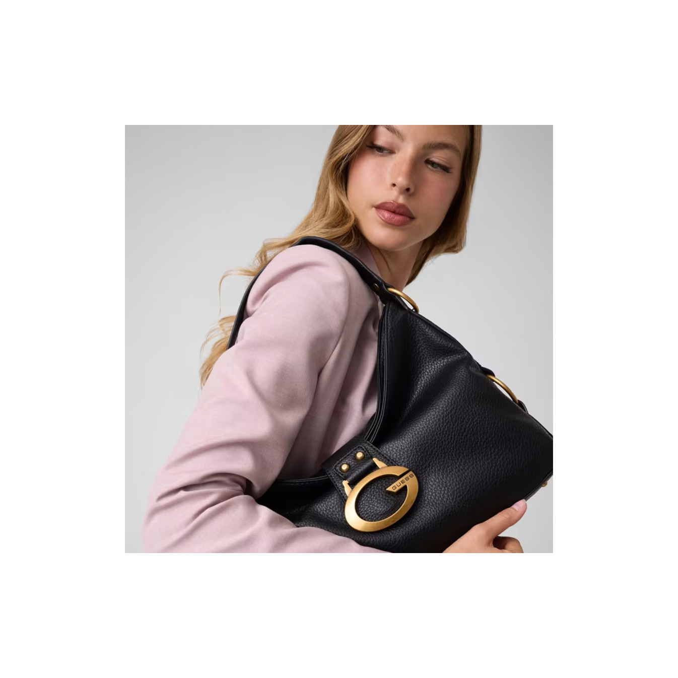 Guess Camden Medium Shoulder Bag Faux Leather Black