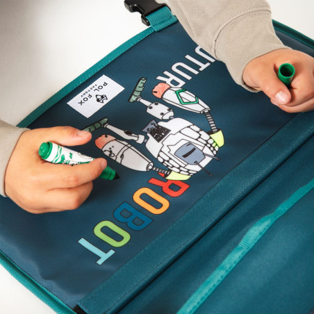 Pol Fox Cartable Reversible 35cm Robot dessin