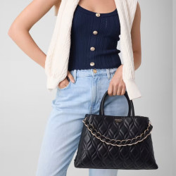 Guess Maxine Grand Matelassé Black Handbag