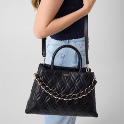 Guess Maxine Grand Matelassé Black Handbag