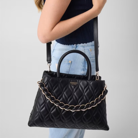 Guess Maxine Grand Matelassé Black Handbag