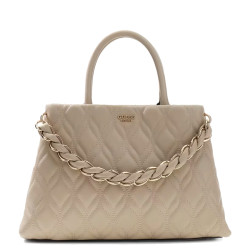 Guess Maxine Large Quilted Light Taupe Handbag