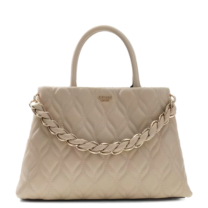 Guess Maxine Large Quilted Light Taupe Handbag