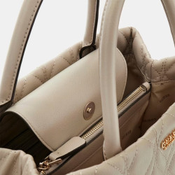 Guess Maxine Large Quilted Light Taupe Handbag