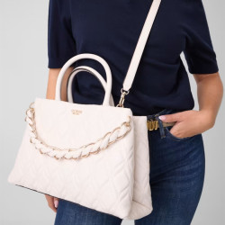 Guess Maxine Grand Matelassé Off White Handbag