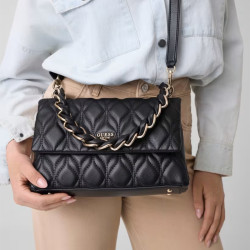 Guess Maxine Shoulder Bag Quilted Black