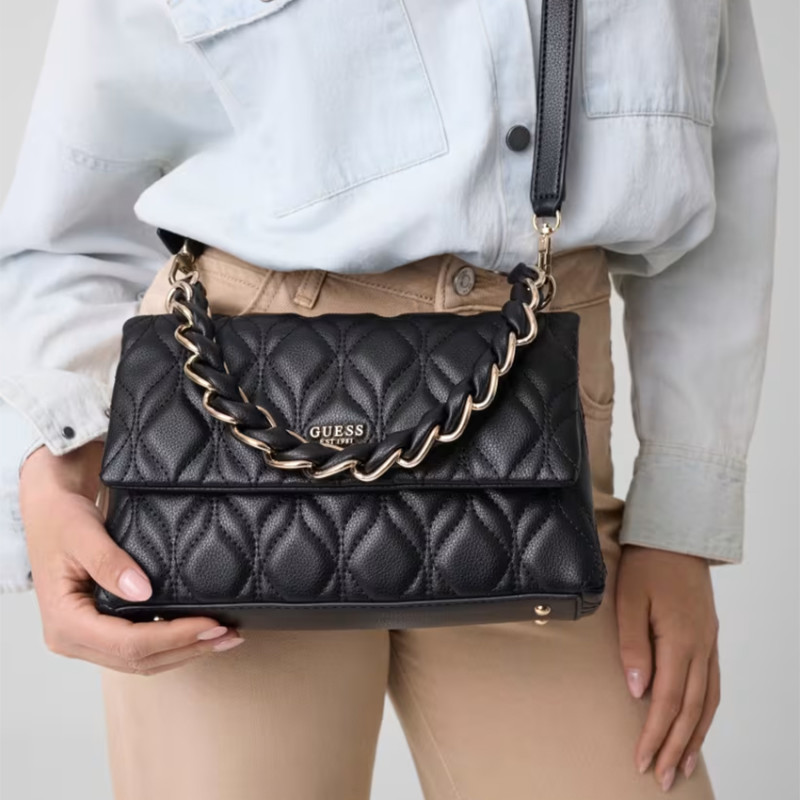 Guess Maxine Sac Porté Epaule Matelassé Black