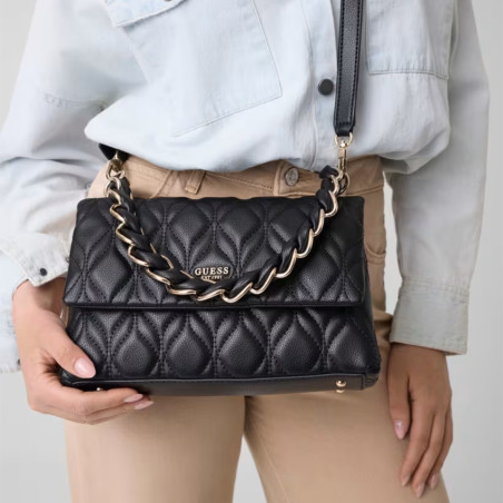 Guess Maxine Shoulder Bag Quilted Black