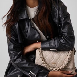 Guess Maxine Shoulder Bag Quilted Light Taupe