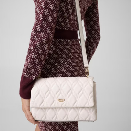 Guess Maxine Shoulder Bag Quilted Off White
